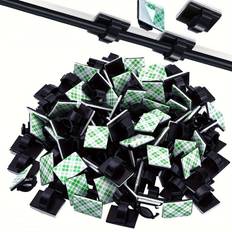 TEMU 50pcs Adhesive Cable Clips Wire Clips Cable Wire Management Wire Cable Holder Clamps Cable Tie Holder For Car, Office And Home