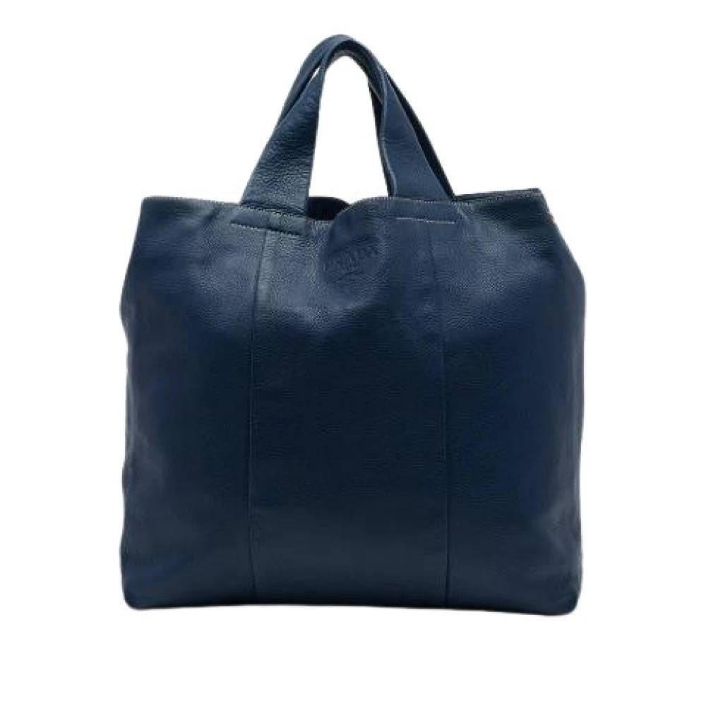 Prada Vintage Pre-owned Tote Bag - Vintage - Dame - Blå - ONE SIZE - Læder