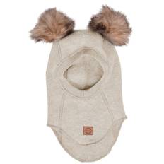 Mikk-Line Balaclava - Ull - Melange Offwhite m. Tofs - Mikk-Line - 98/104 - Balaklava - Singel