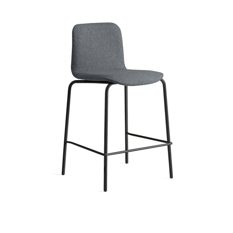 Barstol LABELL, benstativ, sitthöjd 650 mm, svart/antracit