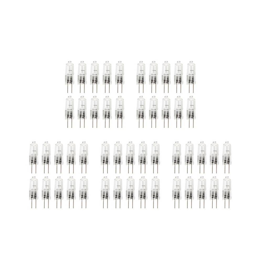 50 X JC G4 12V 20W Clear Halogen Capsule Lamp Light Bulbs