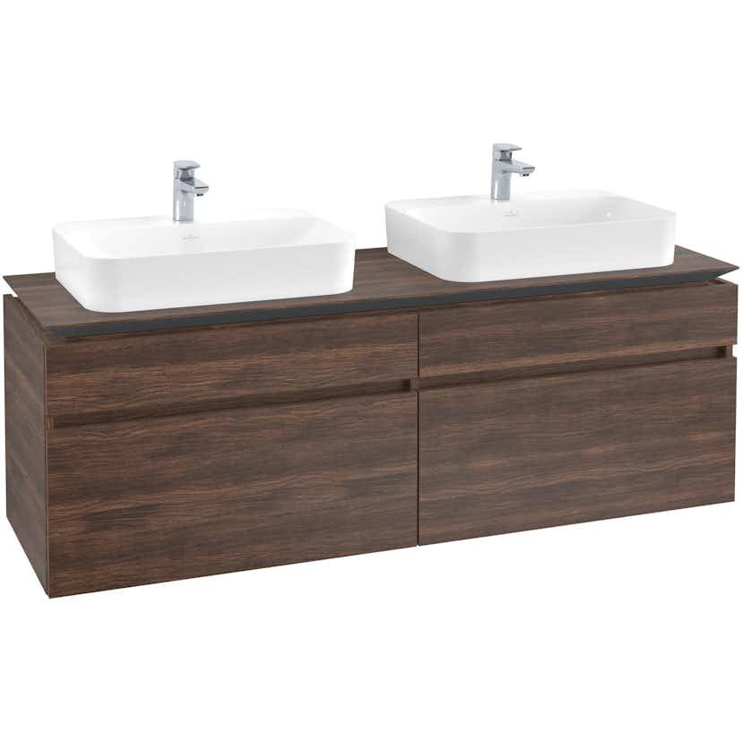 Tvättställsskåp Villeroy & Boch Legato 1600 med 4 Lådor för Två Ytmonterade Tvättställ från Finion & Memento