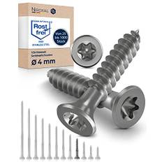 TORX försänkt skruvhuvud i rostfritt stål av V2A 4-mm tjock 30-mm skruvlängd 50 stycken 18-mm partiell gänga Träskruv 4x30