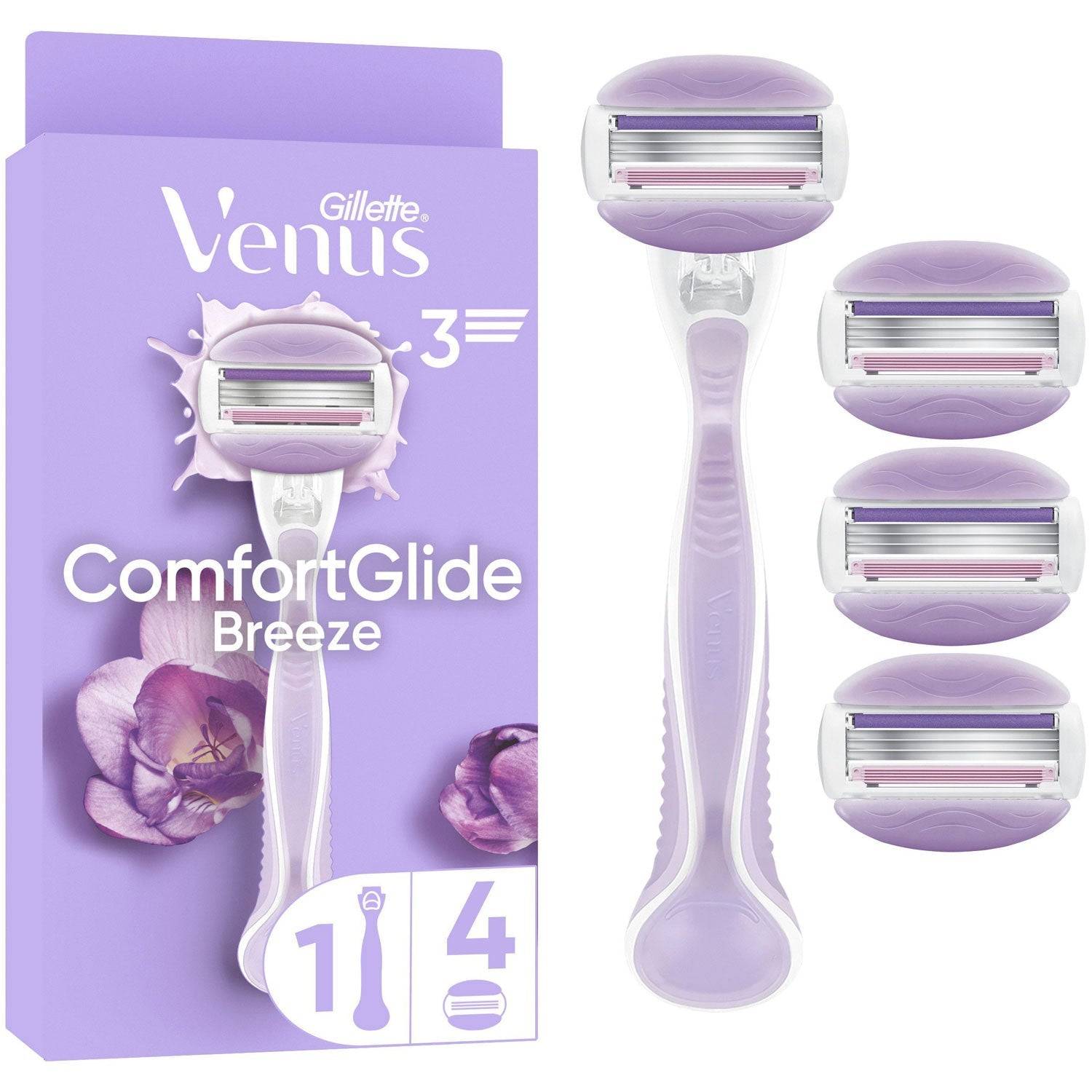 Gillette Rakhyvel Comfortglide Breeze + 4st rakblad