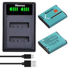 Hisewen Li-90B Li-92B Akku (2 Pack) und Ladegerät für Olympus Tough TG-7, TG-6, TG-5, SH-1, Tough TG-1 iHS, TG-2 iHS, TG-3, TG-4, SH50 iHS, SH60, for Ricoh GR III, GR IIIX (DB-110)