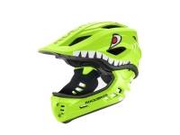 (ComputerSalg) Rockbros TT-32003 cykelhjelm til børn Shark med aftagelig hageskærm str. S (48-52) - grøn