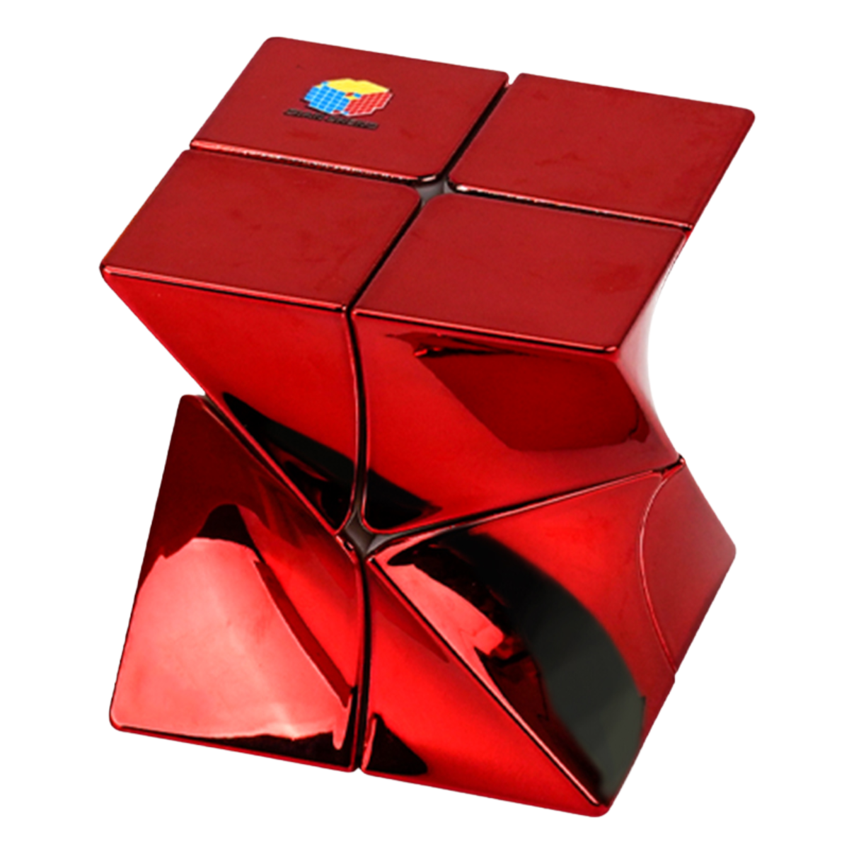DianSheng Twisted 2x2 Cube Stickerless Plated Rose Red (Electroplated Metallic Finish) - Rubiks Kub