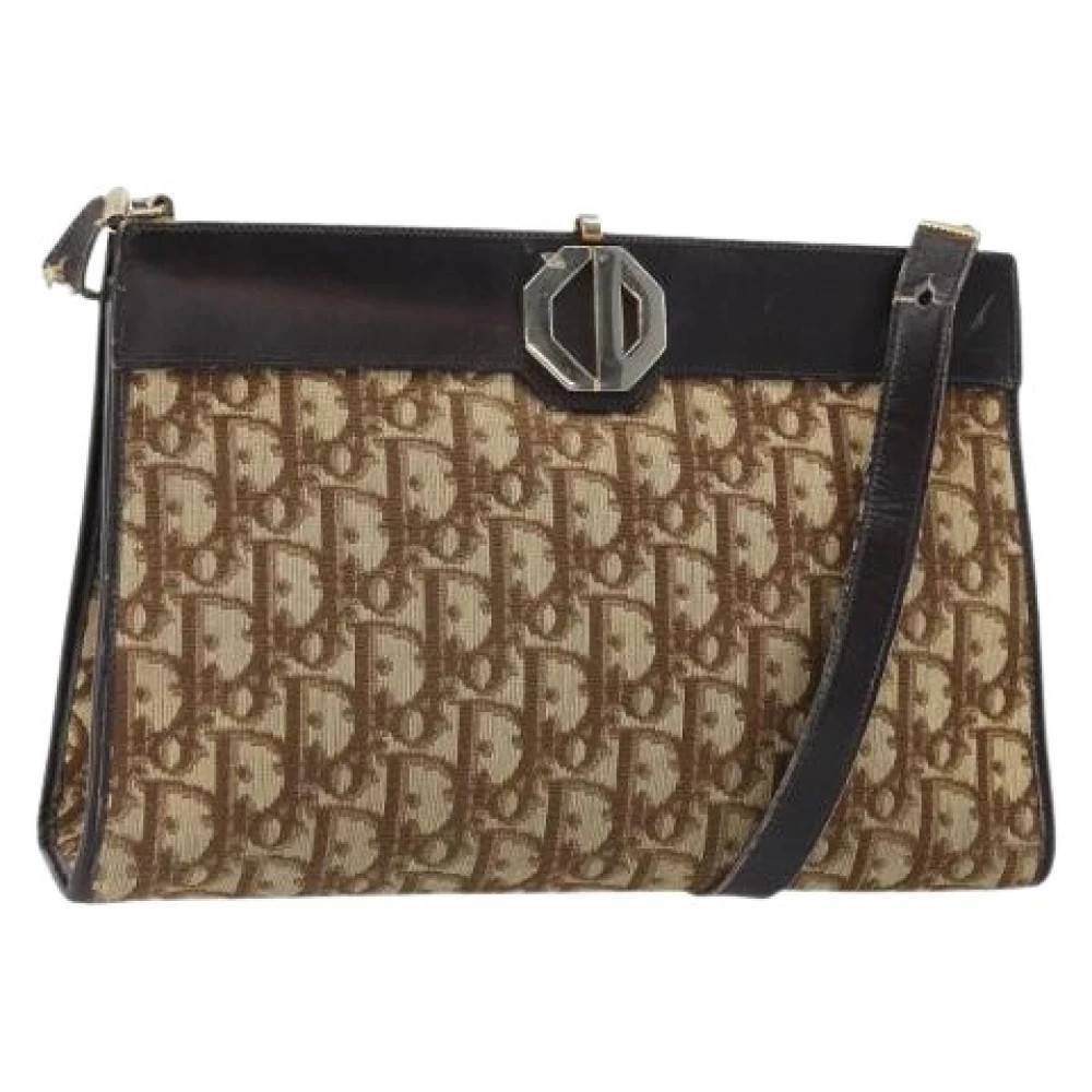 Dior Vintage Pre-owned Trotter Canvas Skuldertaske - Vintage - Dame - Beige - ONE SIZE - Uld