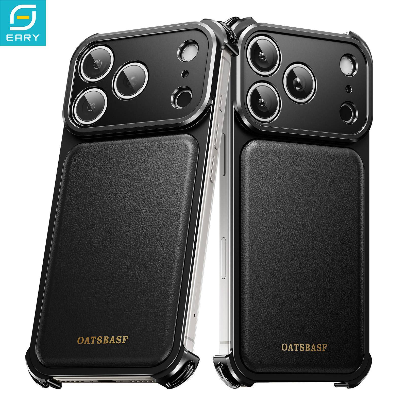 Premium Leather Case for iPhone 18 Pro Max 17 16 Pro Max for Magsafe Metal Frame Full Camera Protection Shock Phone Cover