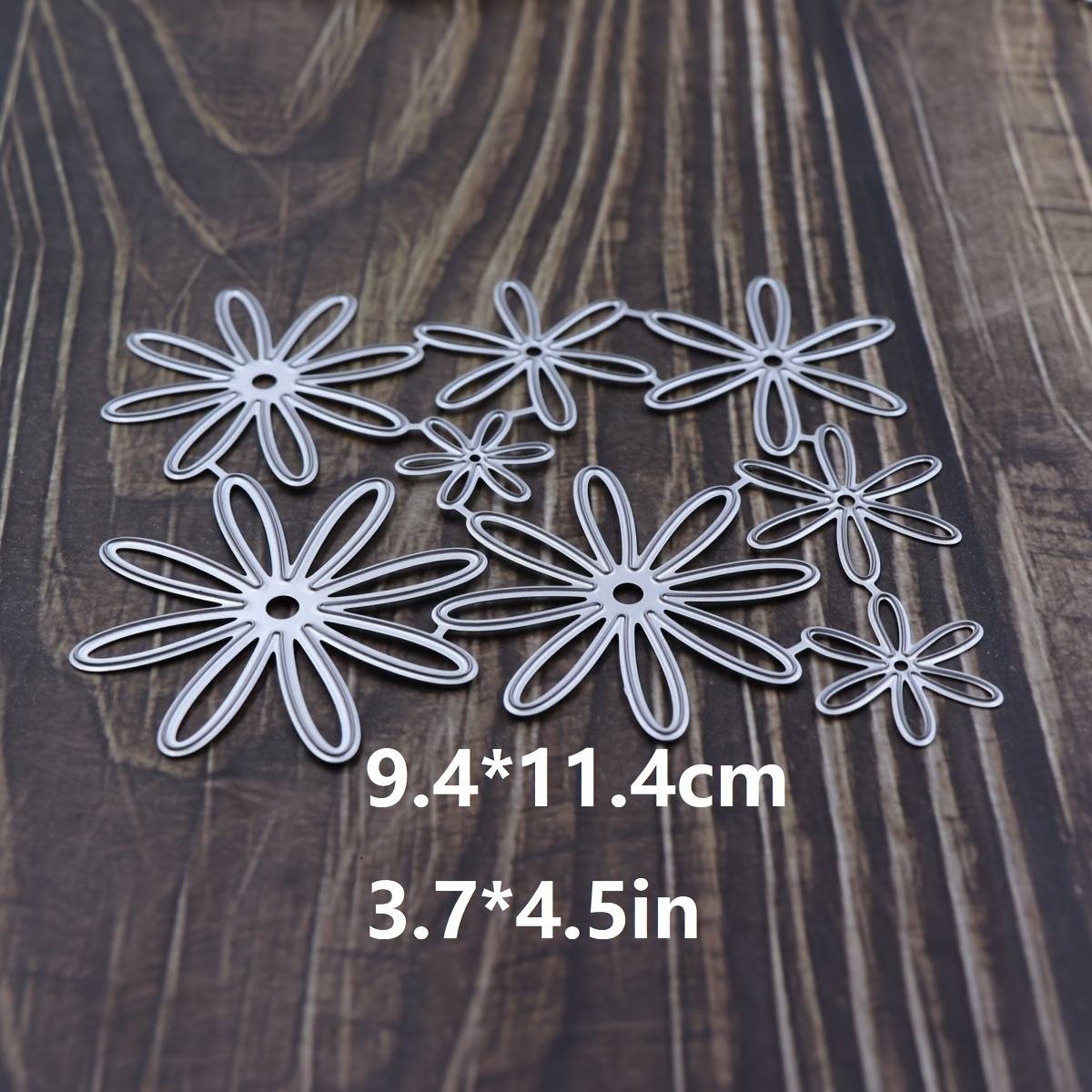 TEMU Petals Metal Cutting Dies For Diy Scrapbooking, Card Making & Crafts - Silvery- Embossing Stencil Set