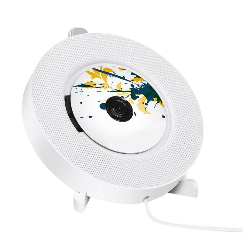 Bärbar cd-spelare med bluetooth, väggmonterbar cd-spelare med fjärrkontroll för inbyggda hifi-högtalare med hörlurar j
