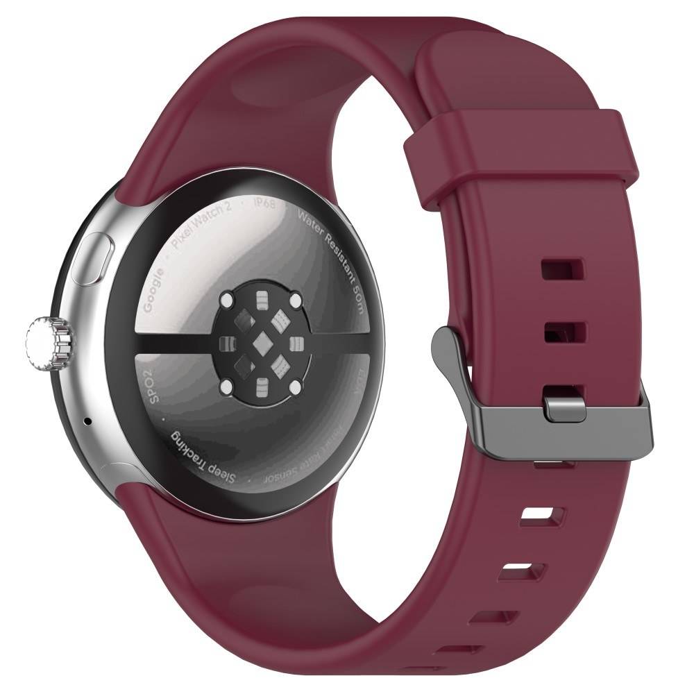 Google Pixel Watch 3 45mm - Silikon armband - Passar till handled 135-220mm - Vinröd