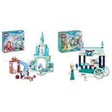 LEGO Disney Frozen Elsas Eispalast, Eiskönigin-Schloss-Spielzeug & Disney Frozen Elsas Eisstand, Eiscreme-Spielzeug für Kinder mit Prinzessin ELSA-Puppe