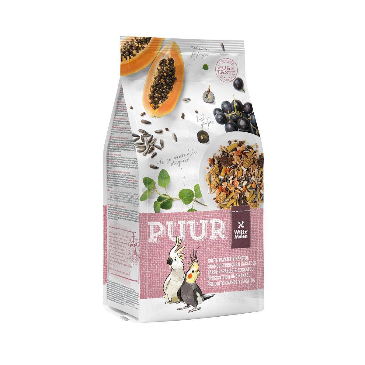 PUUR Large Parakeet & Cockatoo Fågelmat till Undulat & Kakadua (750g)