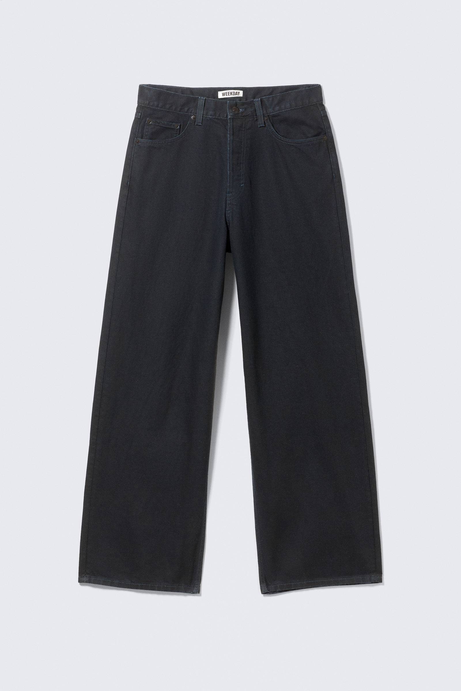 Astro Mid Rise Loose Baggy Coated Jeans