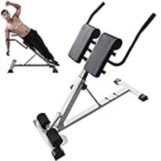 Roman Chair Hyperextension Bench, Back Extension Bench Machine for Glute, Hamstring and Lower Back, Multipurpose Adjustable Exercise Equipment, for Home Gym Fitness,White