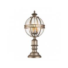HALLERON Udendørs sokkellampe i aluminium og glas H69,6 cm 3 x E14 - Brændt bronze/Klar med dråbeeffekt