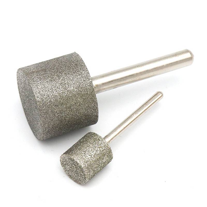 2.35/3/6mm Shank Cylinder Type Electroplated Diamond Head Grinding Polishing Engraving Bit for Dremel Rotary Tool Dia 3~25mm