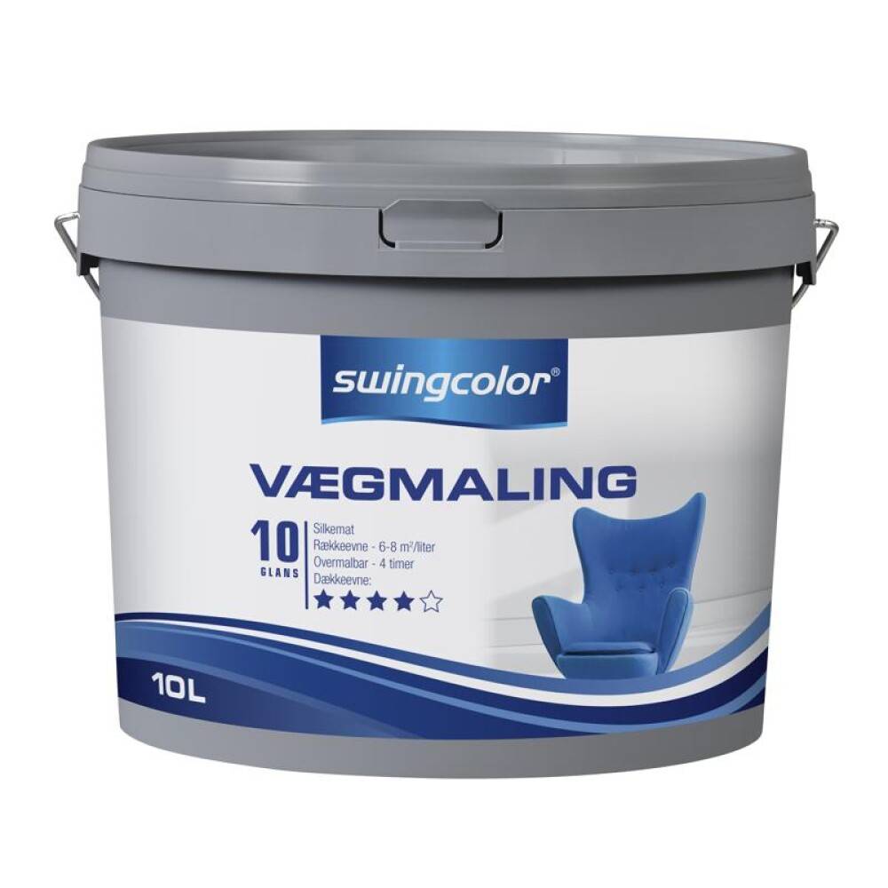 Swingcolor vægmaling mat hvid 1 L
