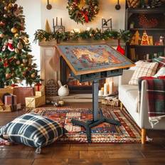 Pusselbord på hjul : Pusselbräda Storlek 90x70x98cm Pusselbräda 1500 bitar Roterande och lutande justerbara bord, förvaringslådor Pussel för vuxna Rot - Svart (90x70x98cm)