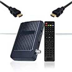 Mini Sat HD Receiver Digital – (HDTV, DVB-S/S2, Full HD 1080P) [HDMI, 2X USB 2.0, förprogrammerad för Astra Hotbird dörrksat]