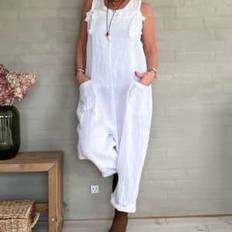 Cabana Living Jumpsuit Figne White Linnen