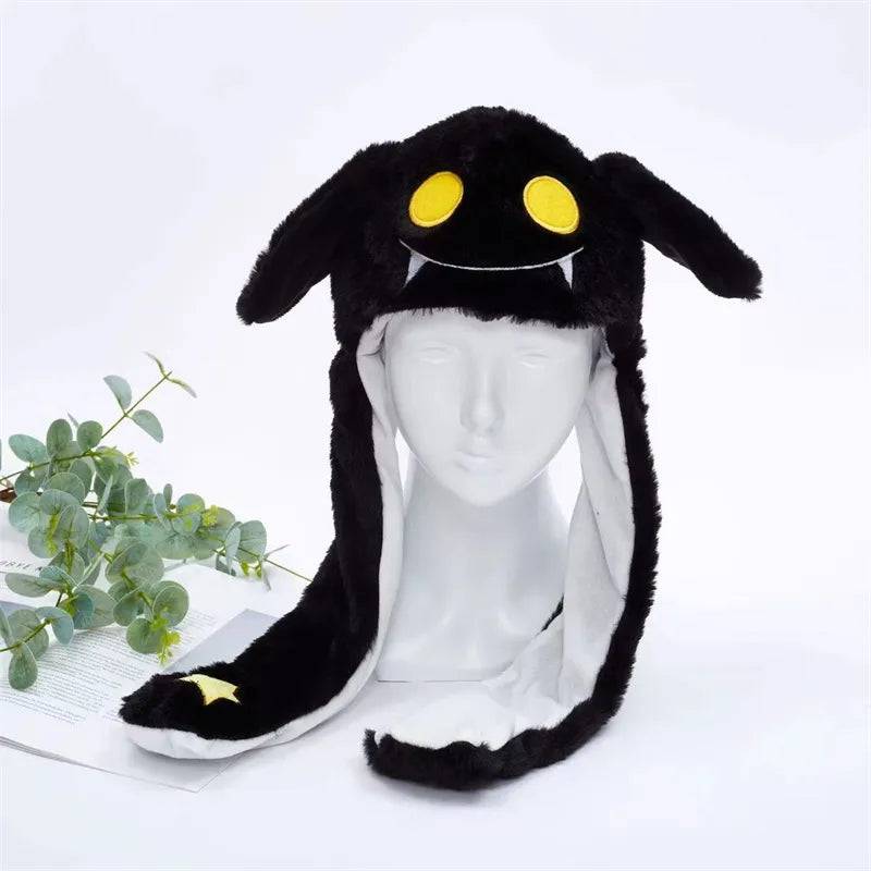 BunnyBounce Hatt – Söt Mössa med Rörliga Öron - Halloween Fladdermus