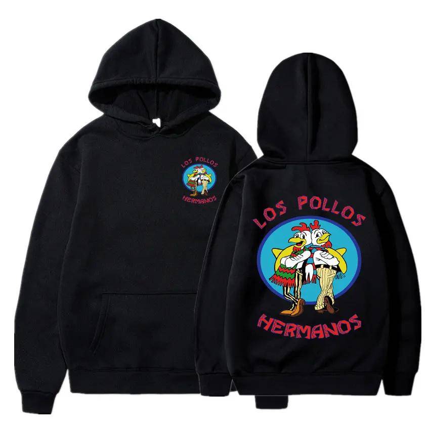 Breaking Bad Hoodie Los Pollos Hermanos Chicken Brothers Tryck träningsoverall Herr Kvinnor Mode Höst Vinter Fleece Löströja cm svart