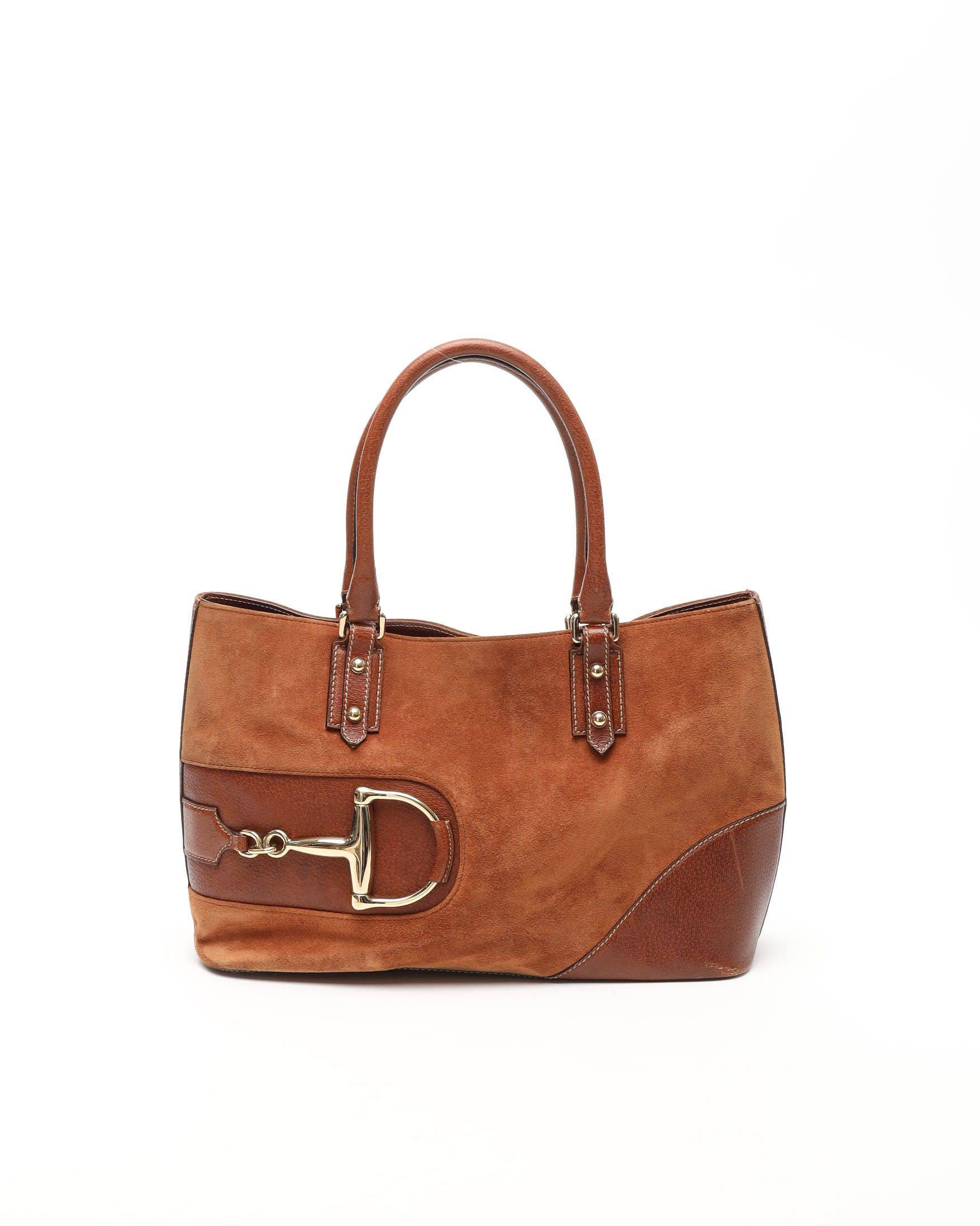 Gucci Horsebit Suede Tote Bag - Brown (One Size)