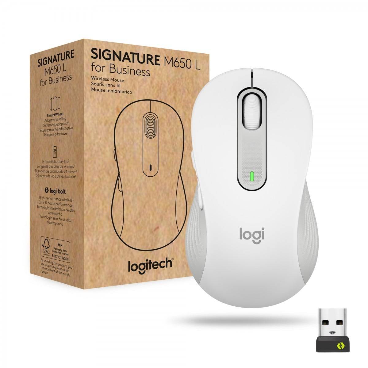 Logitech Signature M650 L for Business datormöss Kontor 910-006349