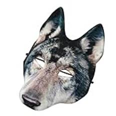 GLSTOY Varg Mask Eva Ansiktsmasker 3D Djur Mask Bal Mask Varg Cosplay Masker Varg Huvud Mask Skrämmande Maskerad Mask För Män Djur Cosplay Masker Varg Mask Katt Halvmask Fox Ball Mask