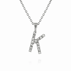 Caroline Svedbom Mini Letter K Halsband (Rhodium)