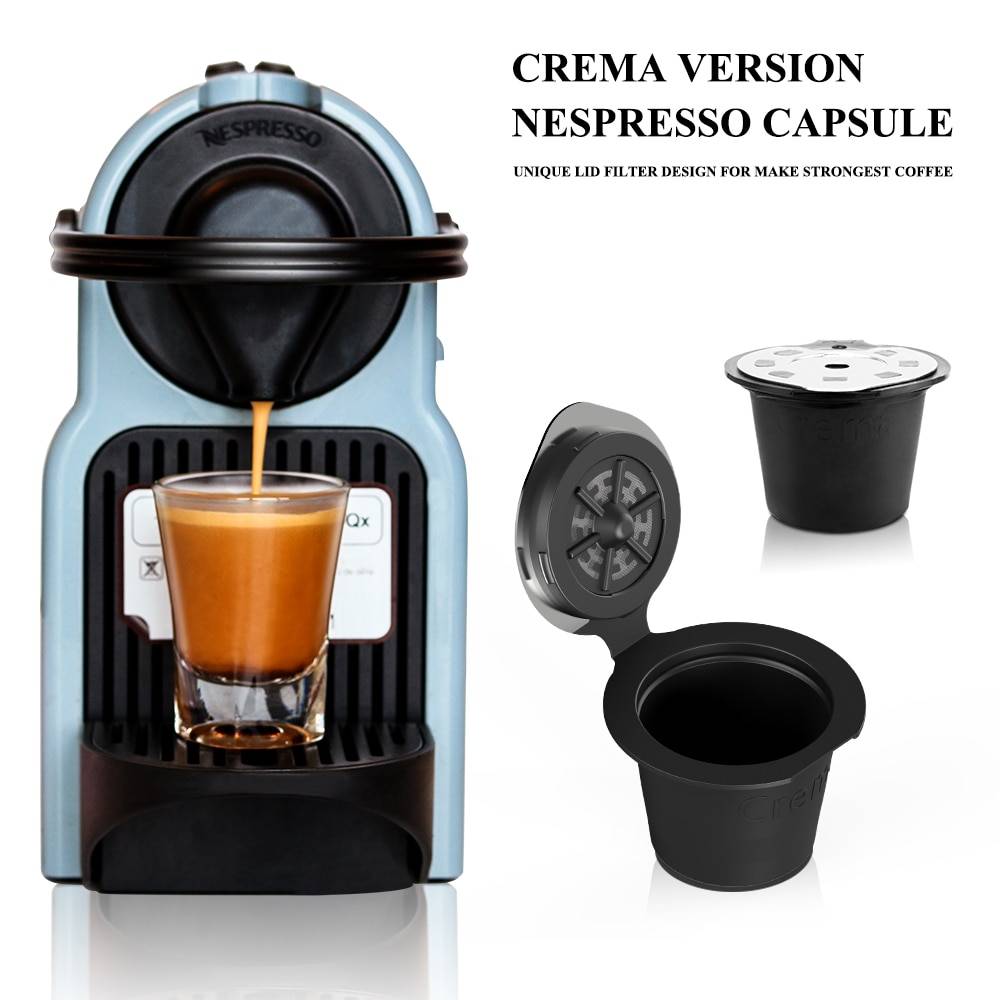 Icafilasupgrade/normala crema kaffefilter för nespressomaskin kaffekapsel plastkapsel återfyllbar återanvändbar nescafe - 3 st-cremanespresso