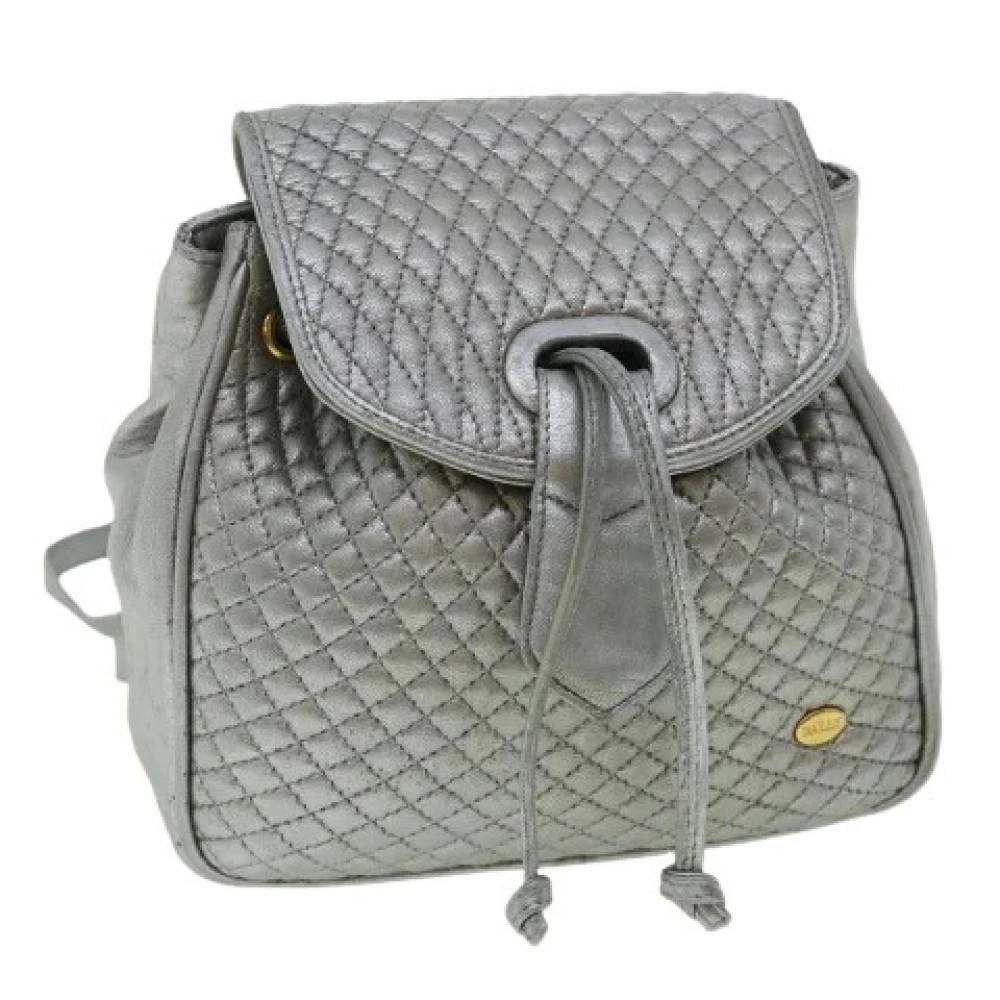 Bally Pre-owned Pre-owned Læder Rygsæk - Vintage - Dame - Grå - ONE SIZE - Læder
