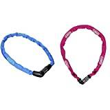 ABUS Steel-O-Chain 5805C und Kettenschloss 1200 - Zahlenschloss aus Stahl - Sicherheitslevel 4 & 2 - 75/60 cm - Blau & Koralle