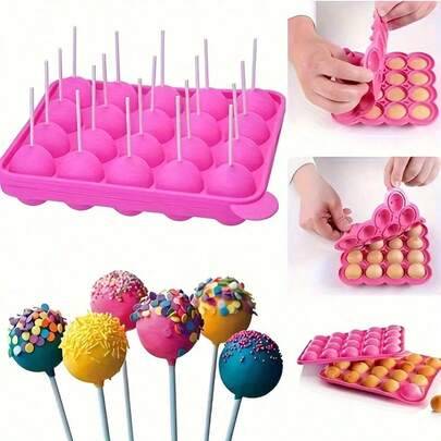 1/100 st 20-håls silikonform för klubbor, klubbpinnar, lämplig för cake pops, choklad och godis, non-stick, ugn/diskmaskin/kyl, bakredskap, köksartike - Multifärgad (Multi-size)