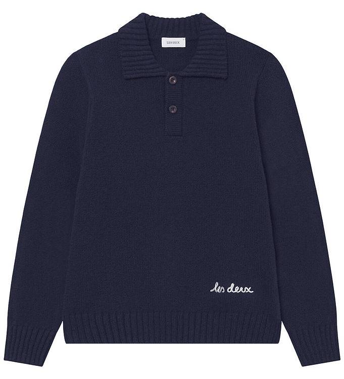 Les Deux Polobluse - Brad - Strik - Dark Navy Blue - Les Deux - 122/128 - Bluse