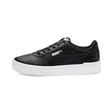 PUMA Carina L dam Låga sneakers, Svart (Puma Black-Puma White-Puma Silver), 42.5 EU