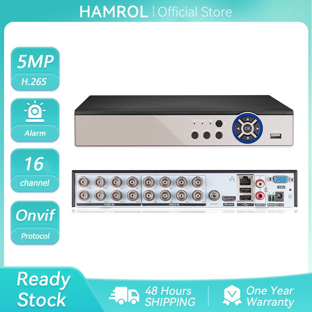 16CH AHD CCTV DVR 5MP-N 5in1 AHD TVI CVI CVBS IP Camera Ai Face Detection Hybrid Digital Video Recorder Secuirty System H.265