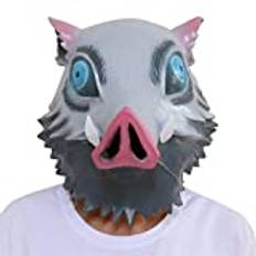 WLLLTY Halloween mask män damer demoner slayer mask gris vildsvin huvudmask latex halloween rekvisita mask