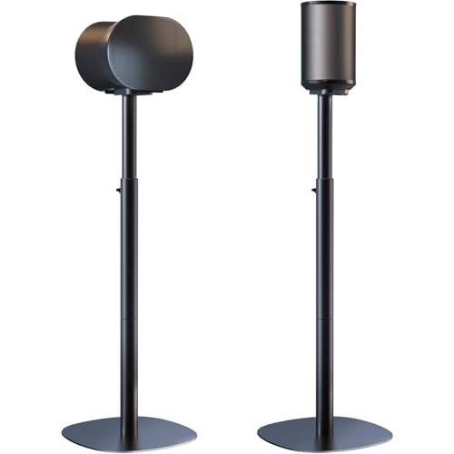 Högtalarstativ för Sonos Era 100 SL, Era 100 och Era 300 – Justerbar höjd, Golvstativ 74-99 cm, Maximal belastning 5 kg per stativ, 1 par, Svart