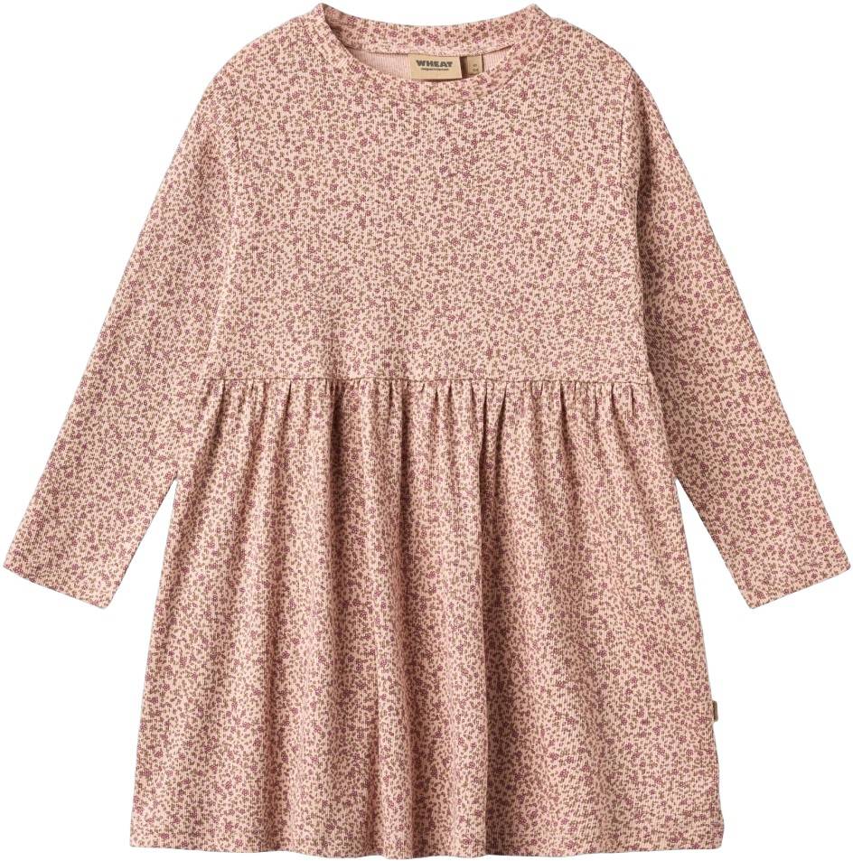 Wheat Jersey Dress L/S Sessa Stl. 116/6y unisex - Klänningar Från Magasin - Dime Rose Small Flowers (116/6y)