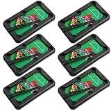 Mini biljardbordsspelsset, 6 st små biljardbord biljardbord set med bollar och köer, bärbart bordsspel snooker spelset