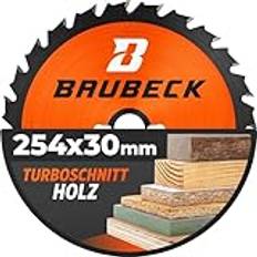 BAUBECK Sågblad 254 x 30 – träsnitt – cirkelsågblad 254 x 30 för snabb träskärning – Sågblad 254 kompatibel med Bosch GTS 10, Bosch PTS 10, Metabo KGS 254 och mycket mer. 254 x 30 x 2,0