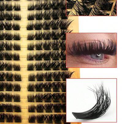 140 st. Minkögonfransar, 0,07 mm D-Curl, 8-16 mm blandade, supertjocka och voluminösa lösögonfransar, ögonfransförlängning, sminkögonfransar, fransklu