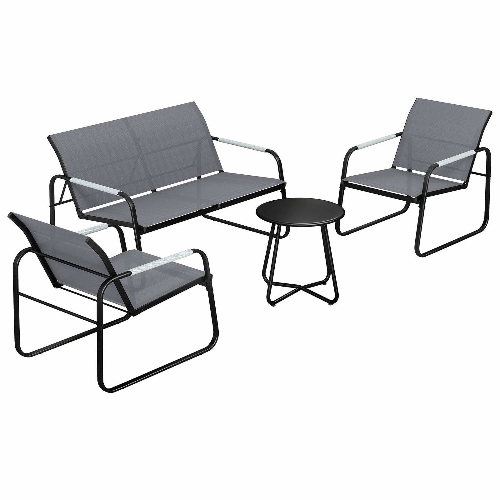 Loungeset för 4 personer – Andningsbar soffa, stolar, bord