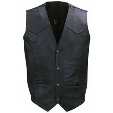 Svart skinnväst herr (Black,4XL)