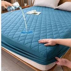 1st vattentät vadderad skyddslakan, passar queen/king size-säng, mjuk, dammtät, avtagbar och maskintvättbar - Blå (120*200,150*200,200*200,200*220,90*200,160*200,71*132)