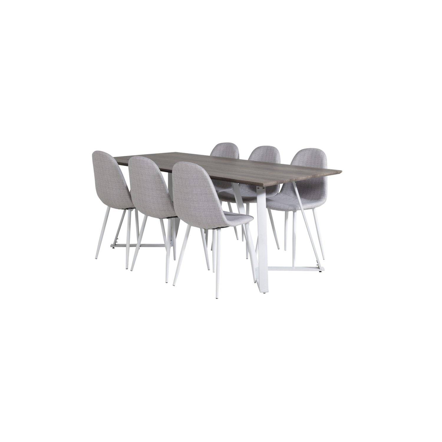 Venture Design - Marina, Polar Rektangulär matgrupp Grå,Vit, Grå,Vit, 180 x 90