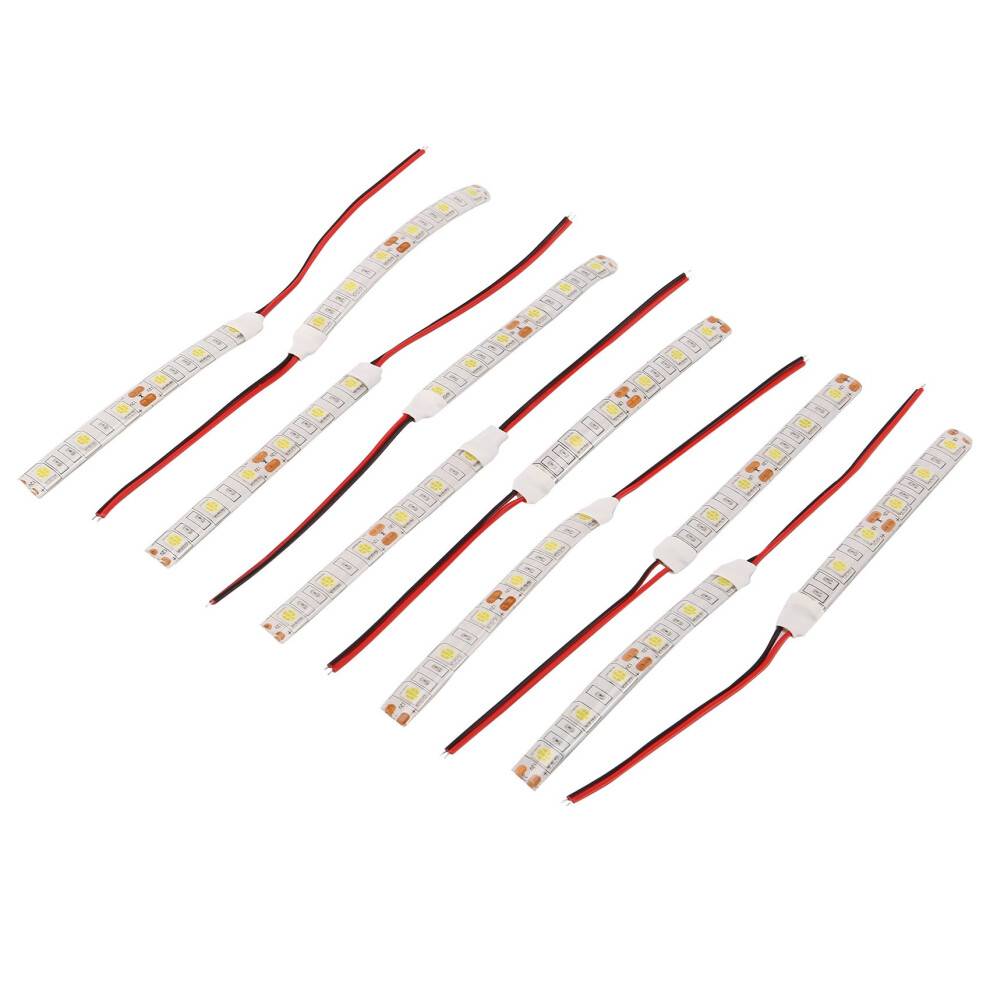 10Pcs 10Cm Waterproof White 5050 Led Strip Lights 12V Caravan Boat Car